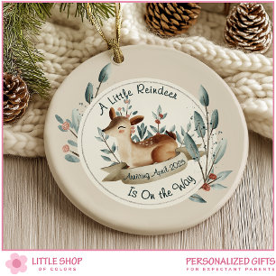 Pregnancy Announcement Baby on the Way Photo Ceramic Tree Decoration
