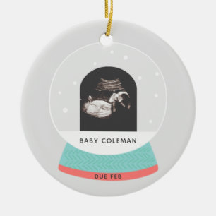 Pregnancy Announcement Baby Sonogram Holiday Ceramic Tree Decoration
