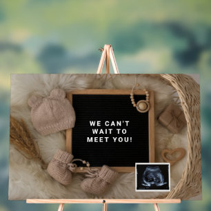 Pregnancy Announcement Baby Welcoming card, Gender Acrylic Sign