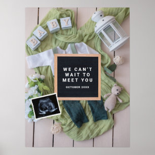 Pregnancy Announcement Baby Welcoming card, Gender Poster