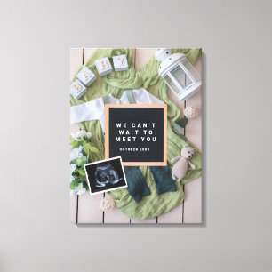 Pregnancy Announcement Baby Welcoming Party Canvas Print