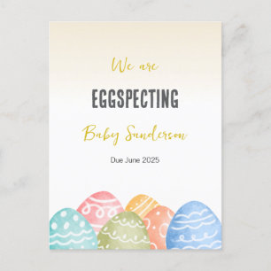Pregnancy Announcement Card, Eggspecting 