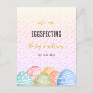 Pregnancy Announcement Card, Eggspecting  Postcard