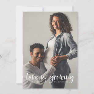 Pregnancy Announcement Card   Love Is Growing
