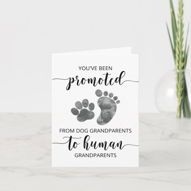 Pregnancy Announcement Card to Dog Grandparents (Front)