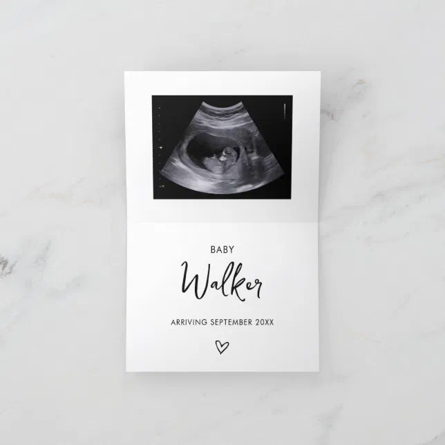 Pregnancy Announcement Card Ultrasound Hello Zazzle
