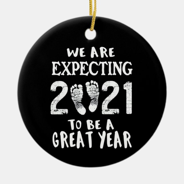 Pregnancy Announcement Ceramic Tree Decoration (Front)