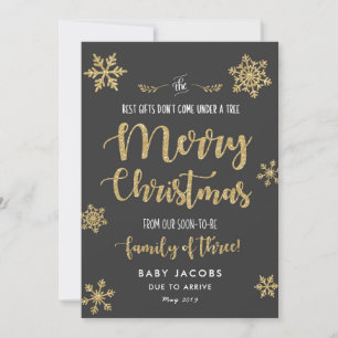 Pregnancy Announcement Christmas Card Simple Frame