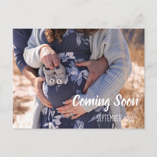 Pregnancy Announcement Coming Soon Postcard (Front)