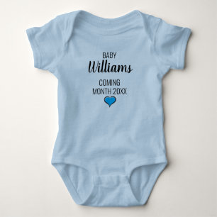 Pregnancy Announcement, Coming Soon with Name Date Baby Bodysuit