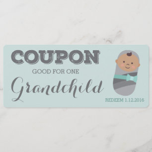 Pregnancy Announcement Coupon for Tan Grandchild