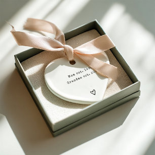 Pregnancy Announcement Custom Heart Shape Ceramic Tree Decoration