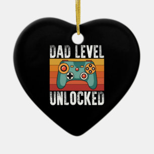Pregnancy Announcement Dad Level Unlocked New Dad Ceramic Tree Decoration