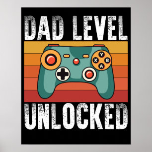 Pregnancy Announcement Dad Level Unlocked New Dad Poster