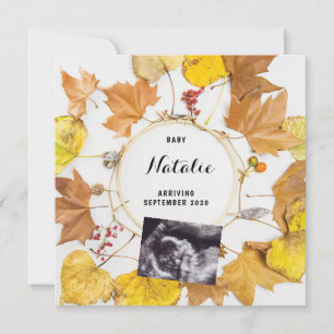 Pregnancy Announcement Fall Autumn Leaves Wreath