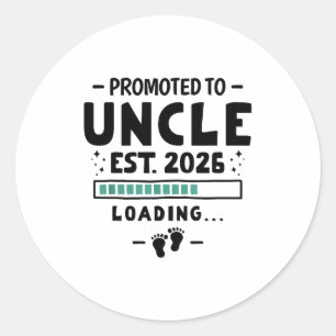 Pregnancy Announcement For Family Promoted To Uncl Classic Round Sticker