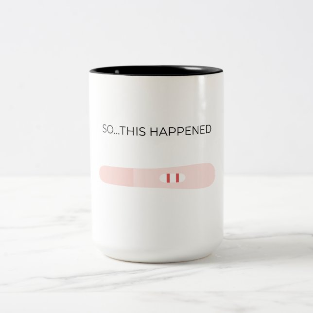 Pregnancy Announcement for friends and family Two-Tone Coffee Mug (Center)