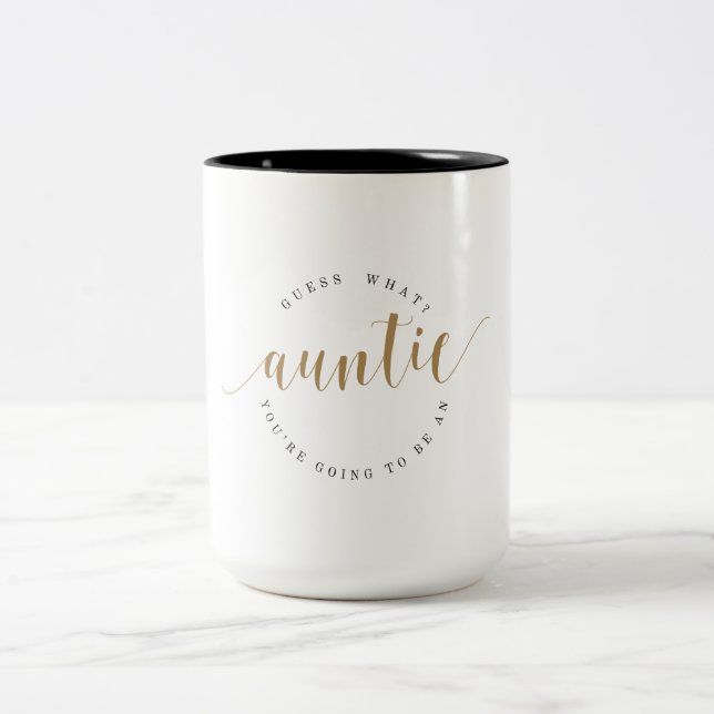 Pregnancy Announcement for sister auntie! Two-Tone Coffee Mug (Center)