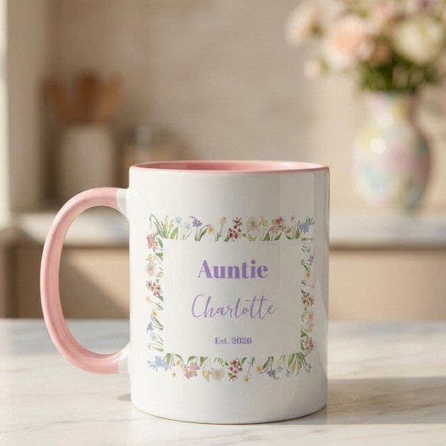 Pregnancy announcement gift auntie mug (Creator Uploaded)