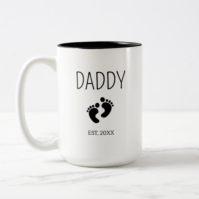 Pregnancy Announcement Gift Baby Shower New Daddy  Two-Tone Coffee Mug (Left)