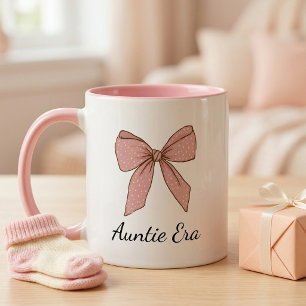 Pregnancy Announcement Gift For Aunt Proud Bow Two-Tone Coffee Mug