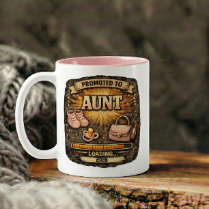 Pregnancy Announcement Gift for Aunt Two-Tone Coffee Mug