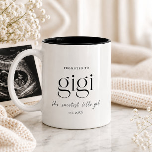 Pregnancy Announcement Gift for Gigi Two-Tone Coffee Mug