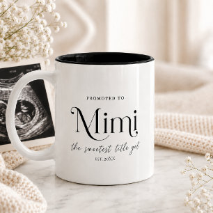 Pregnancy Announcement Gift for Mimi Two-Tone Coffee Mug