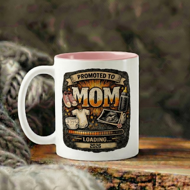 Pregnancy Announcement Gift for Mom Two-Tone Coffee Mug (Pregnancy Announcement Gift for Mom Two-Tone Coffee Mug)