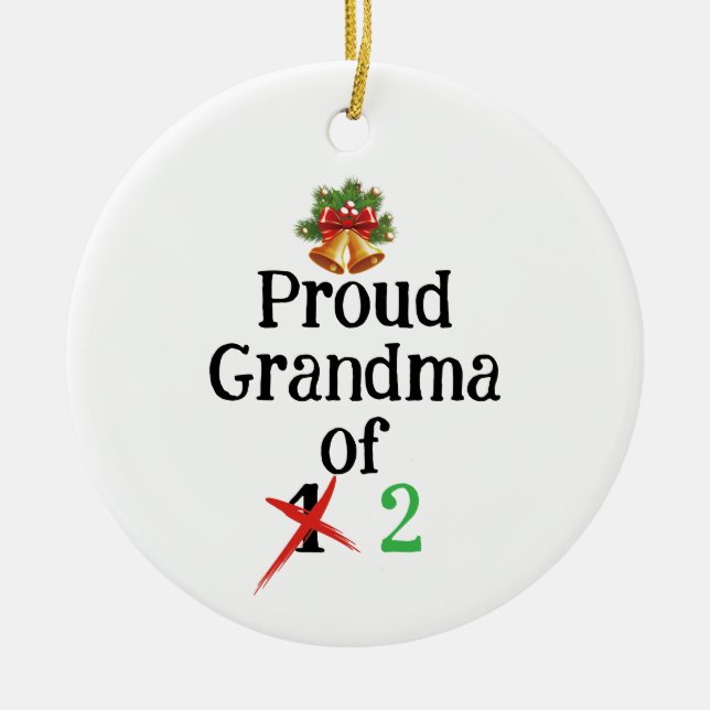 Pregnancy announcement grandma  ceramic tree decoration (Front)