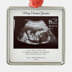Pregnancy Announcement Grandma Christmas Holiday Metal Tree Decoration