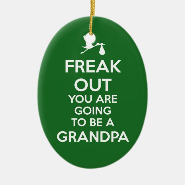 Pregnancy Announcement Grandpa Ornament Christmas (Front)