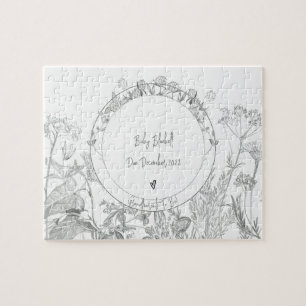 Pregnancy Announcement Grandparents Due Date Jigsaw Puzzle