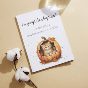 Pregnancy announcement Halloween Big Sister Postcard