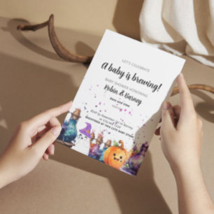 Pregnancy announcement Halloween Postcard