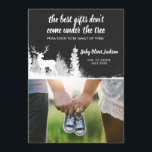 Pregnancy Announcement Holiday Antler | Photo<br><div class="desc">Pregnancy Holiday Announcement | Modern Photo</div>