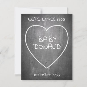 Pregnancy announcement in chalkboard style