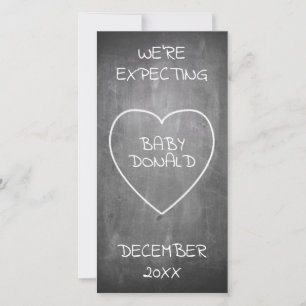 Pregnancy announcement in chalkboard style