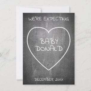 Pregnancy announcement in chalkboard style