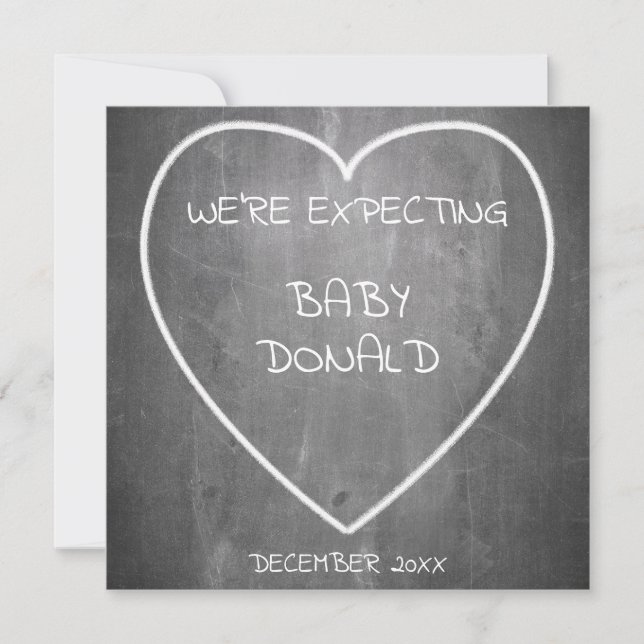 Pregnancy announcement in chalkboard style (Front)