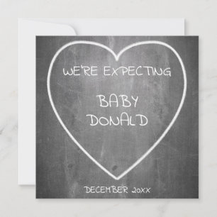 Pregnancy announcement in chalkboard style