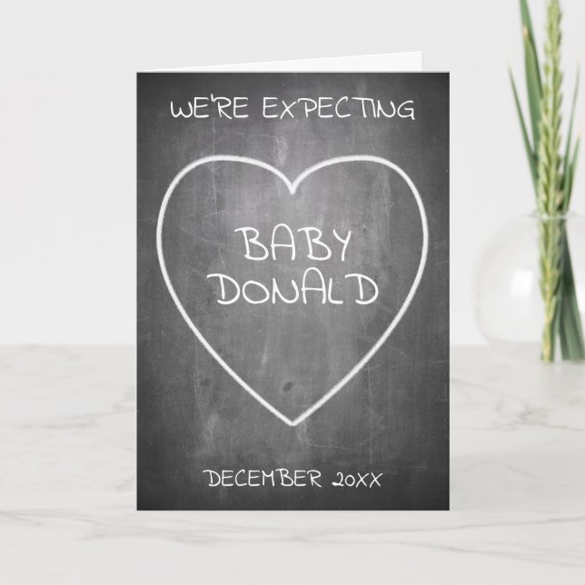 Pregnancy announcement in chalkboard style (Front)
