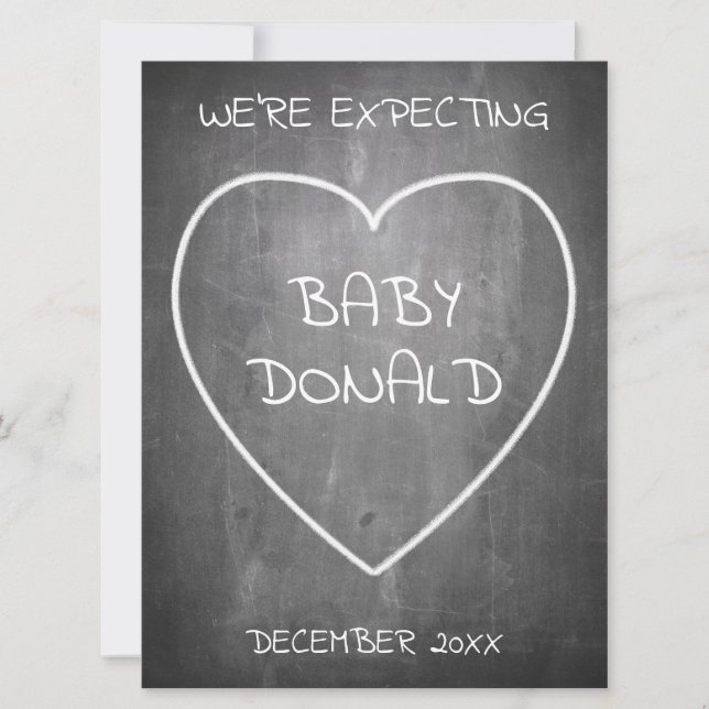 Pregnancy announcement in chalkboard style (Front)