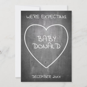 Pregnancy announcement in chalkboard style