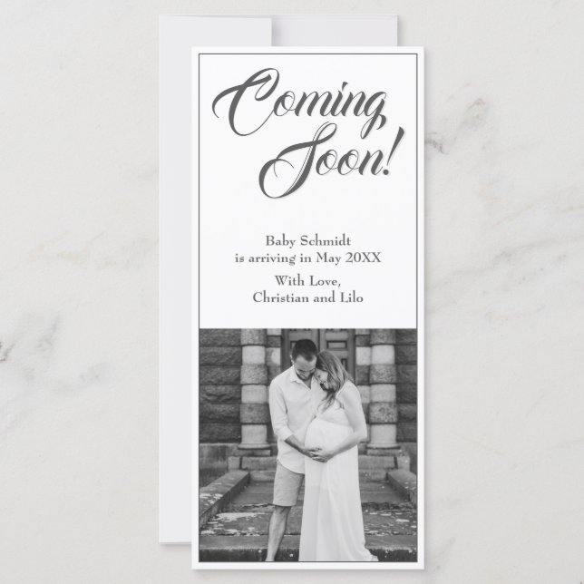 Pregnancy announcement in classic style (Front)