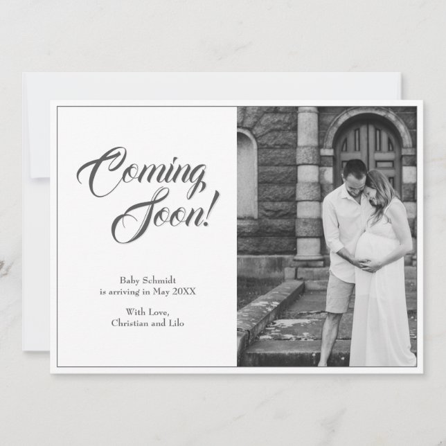 Pregnancy announcement in classic style (Front)