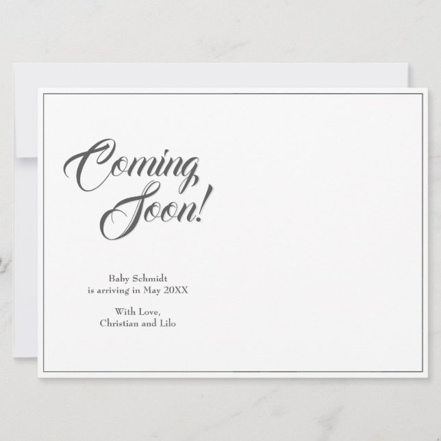 Pregnancy announcement in classic style (Front)