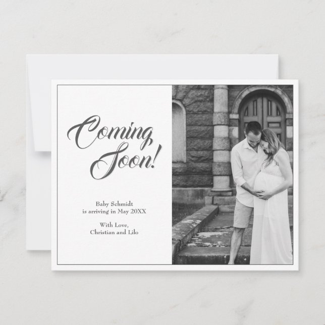 Pregnancy announcement in classic style (Front)