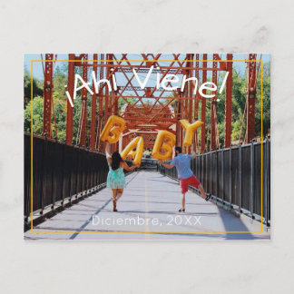 Pregnancy announcement in Spanish Postcard