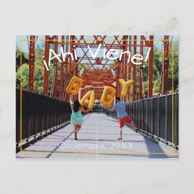 Pregnancy announcement in Spanish Postcard (Front)